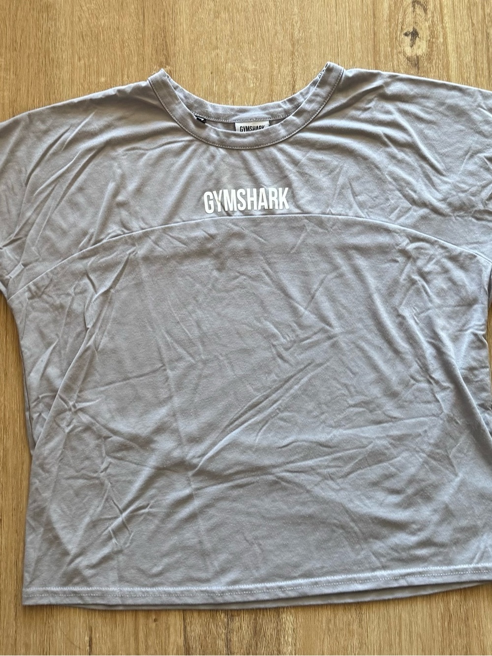 Gymshark Women's Light Gray Short Sleeve Logo Tee